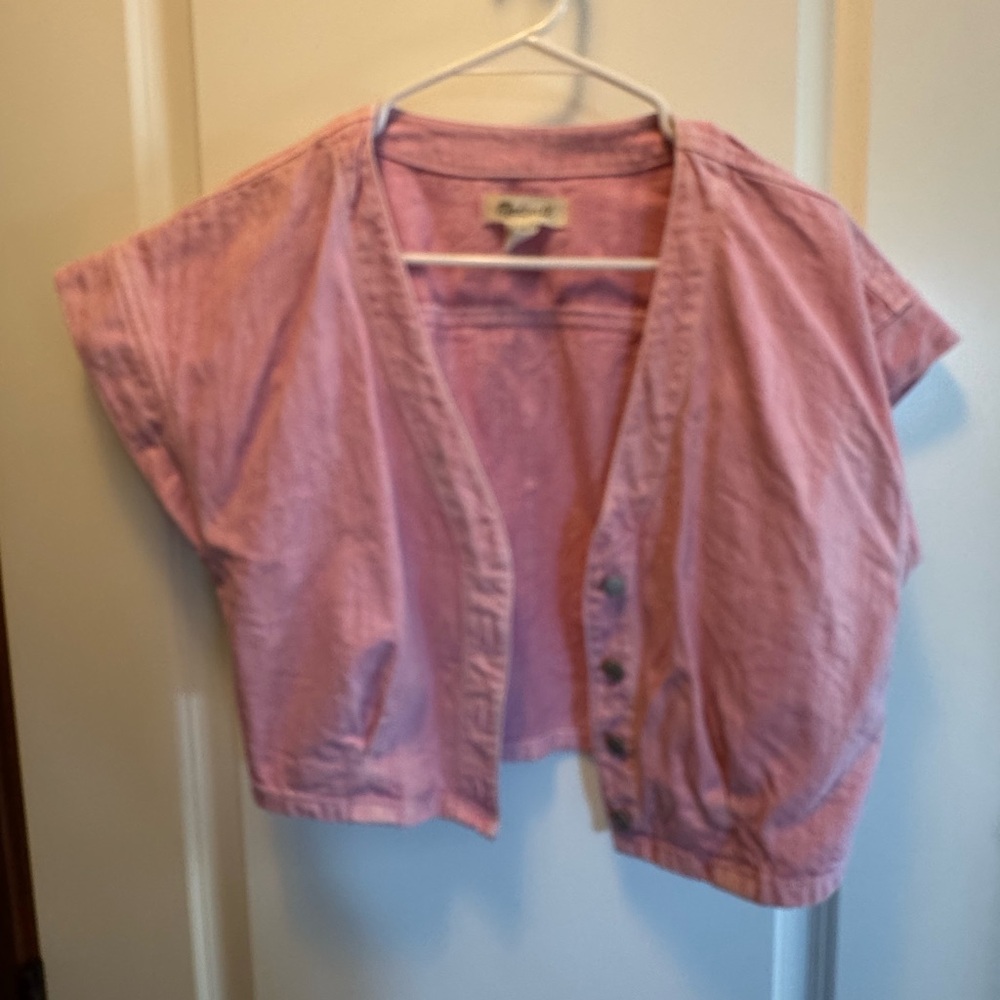 Madewell Pink Denim Vest